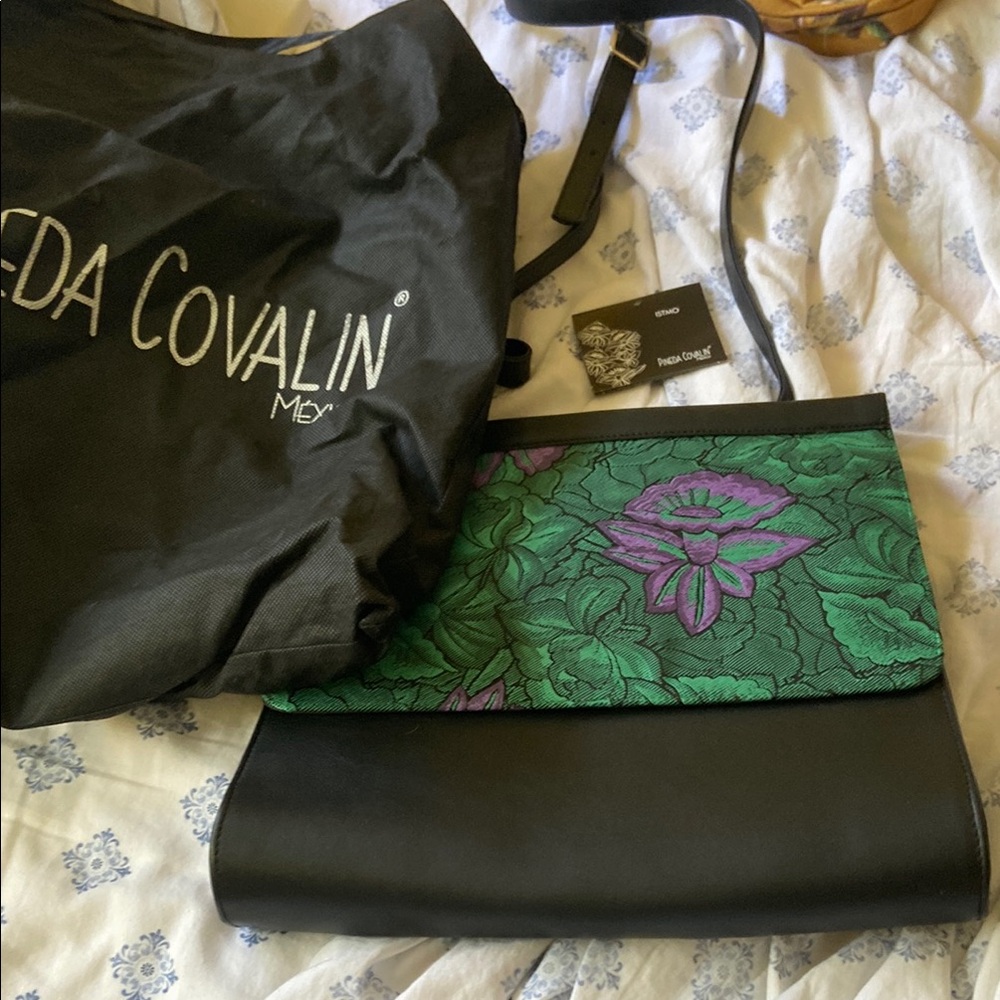 Pineda Covalin  silk and leather bag